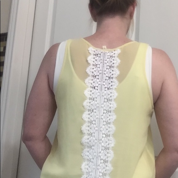 YELLOW TANK WITH LACE DETAIL - Picture 6 of 6